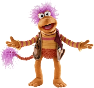 Gobo Fraggle character - orange Fraggle with explorer hat and vest